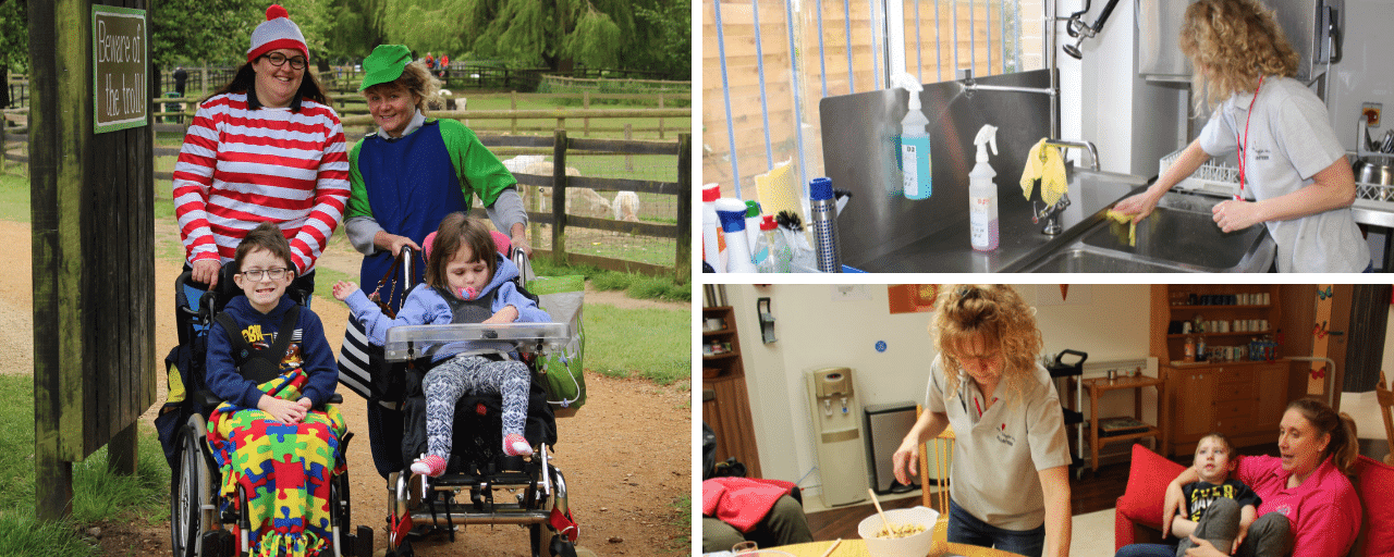 Julie and children at Millets