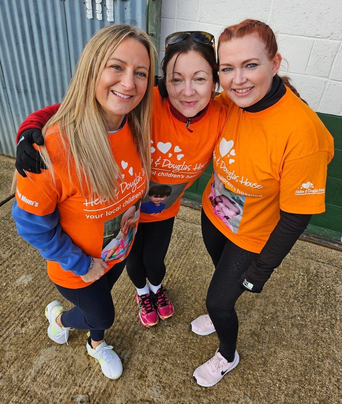 Angel Mums skydive 24th March 2024 Mary Parlett, Nicky Foxley and Rachel Bayley The Angel Mums Nicky, Rachel and Mary on the ground