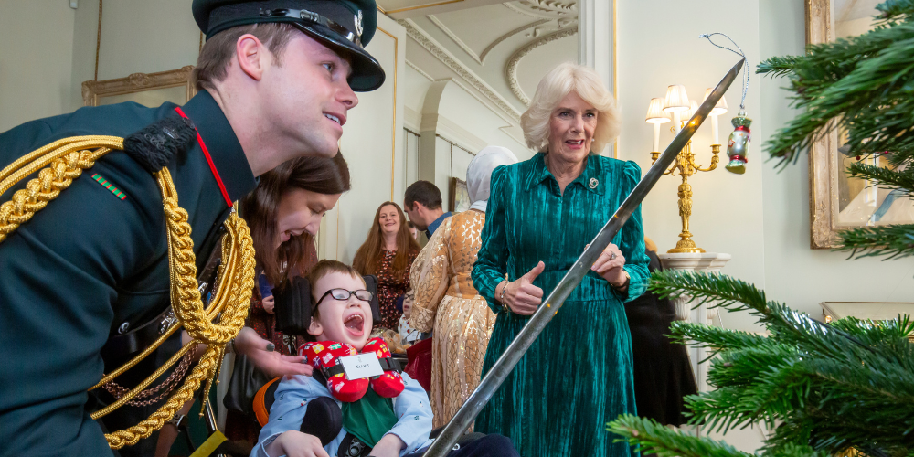 Her Majesty The Queen with Eliott at Clarence House Christmas lunch