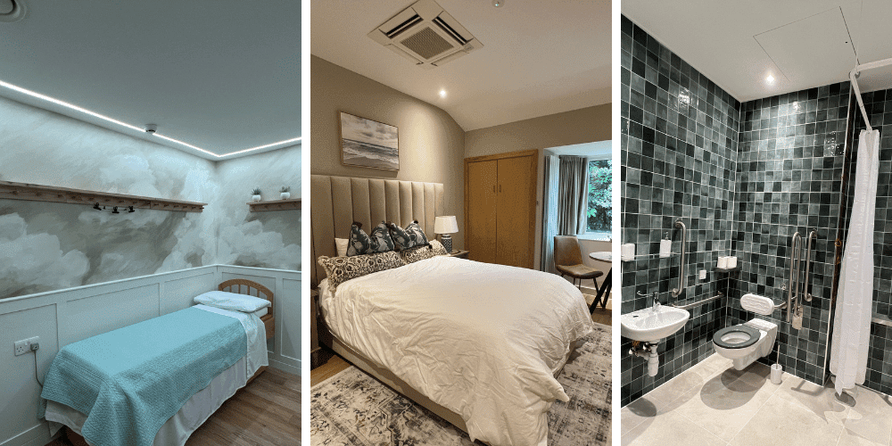 Three photos of the new family spaces.