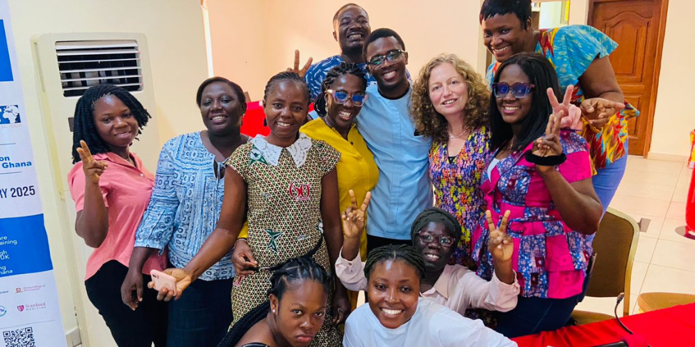 Dr Emily with Ghanian colleagues in Ghana